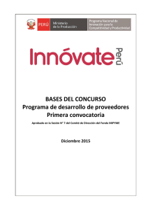 BASES DEL CONCURSO Programa de desarrollo