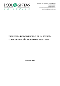 Propuesta de desarrollo de la energía eólica en España.