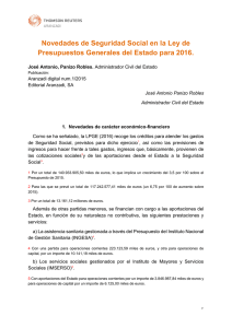 Novedades de Seguridad Social en la Ley de Presupuestos