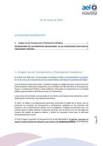 21 de mayo de 2015 ACTUALIDAD NORMATIVA 1. Aragón: Ley de
