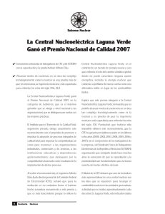 La Central Nucleoeléctrica Laguna Verde ganó el Premio Nacional