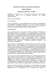 Resolución Conjunta SH - SF N° 3E/2016