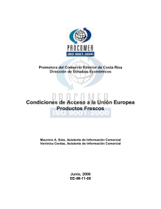 Condiciones de Acceso a la Unión Europea Productos Frescos