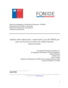 Análisis sobre valoraciones, comprensión y uso del SIMCE por