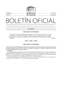Acuerdo de la Mesa del Parlamento de Canarias, de 18 de febrero