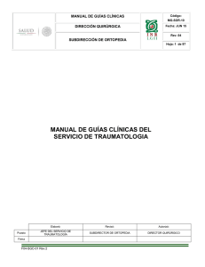 MG-SOR-10 Manual de Guías Clínicas del Servicio de Traumatología