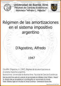 Régimen de las amortizaciones en el sistema impositivo argentino