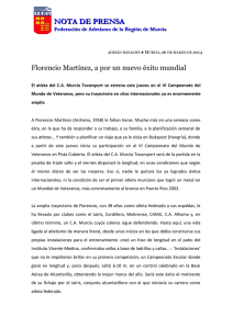 Nota de prensa Cto España Junior - Federación de Atletismo de la