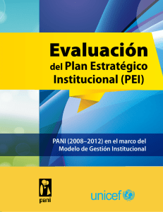 del Plan Estratégico Institucional (PEI)