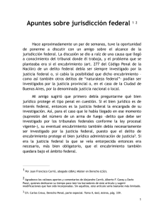 "Apuntes sobre jurisdicción federal".