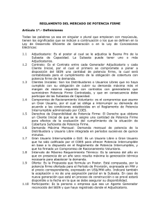 REGLAMENTO DEL MERCADO DE POTENCIA FIRME Artículo 1
