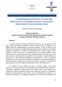 la profesionalización de la función directiva en la sanidad pública