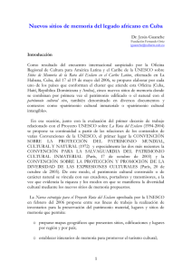 Nuevos sitios de memoria del legado africano en Cuba