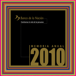Memoria anual 2010 - Banco de la Nación