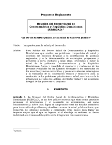Propuesta Reglamento Reunión del Sector Salud de Centroamérica