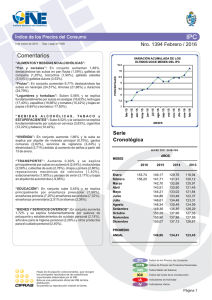 (IPC) Febrero 2016 - Instituto Nacional de Estadística