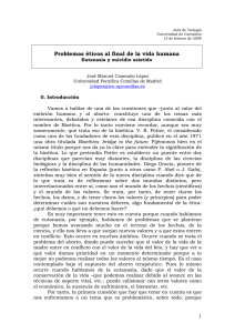 Problemas éticos al final de la vida humana