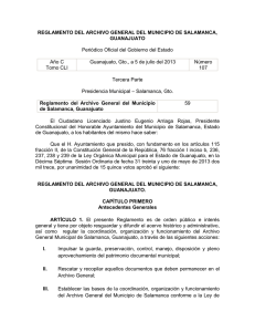 Reglamento del Archivo General del Municipio de Salamanca, Gto.