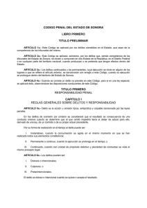 Codigo Penal del Estado de Sonora - Secretaría de la Contraloría
