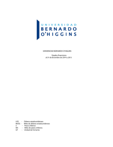Estados Financieros año 2014 - Universidad Bernardo O`Higgins