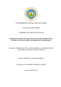 UNIVERSIDAD CENTRAL DEL ECUADOR FACULTAD DE ARTES
