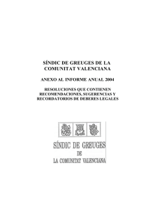 Informe II - Síndic de Greuges. Comunitat Valenciana