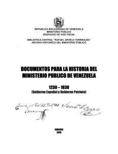DOCUMENTOS PARA LA HISTORIA DEL MINISTERIO PUBLICO