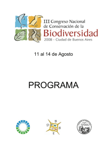 Programa definitivo, progrdef - Departamento de Biodiversidad y