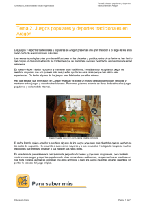 Tema 2. Juegos populares y deportes tradicionales en Aragón