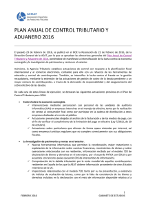 plan anual de control tributario y aduanero 2016