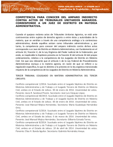 competencia para conocer del amparo indirecto contra actos de