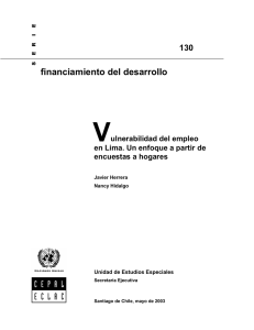 Vulnerabilidad del empleo en Lima. Un enfoque a partir de