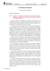 Decreto n.º 154/2014, de 30 de mayo, por el que se regula el Registro