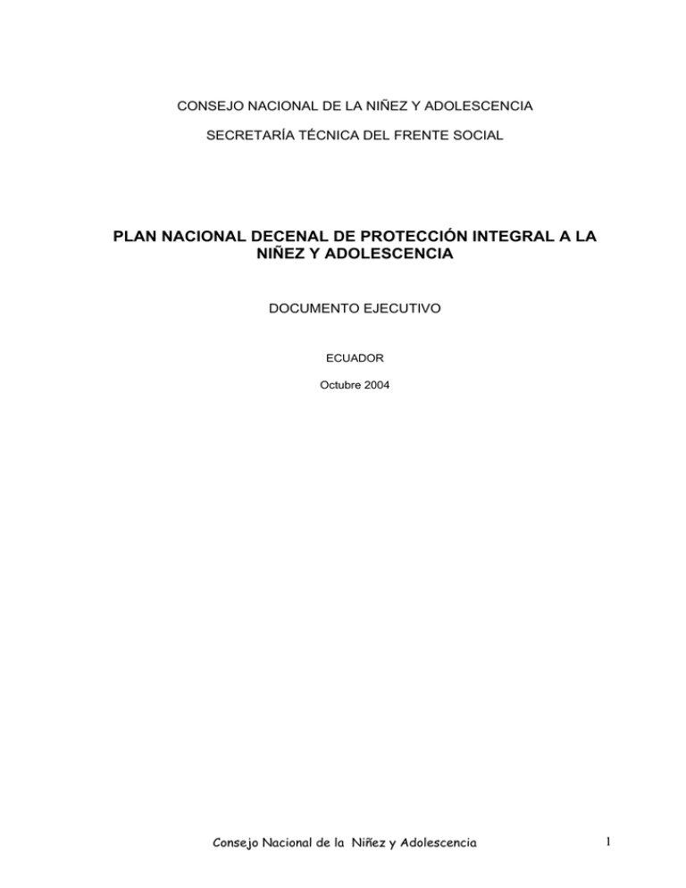 consejo nacional de la niez y adolescencia