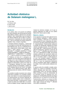 Actividad citotóxica de Solanum melongena L.