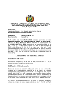 Sentencia Constitucional Plurinacional 0064/2015