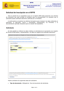 Manual del formulario de solicitud de inscripción en el RFFR