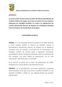 RE 098/2014 Acuerdo 61/2014, de 8 de octubre de 2014, del