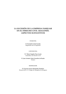 la sucesión de la empresa familiar en el derecho civil aragonés