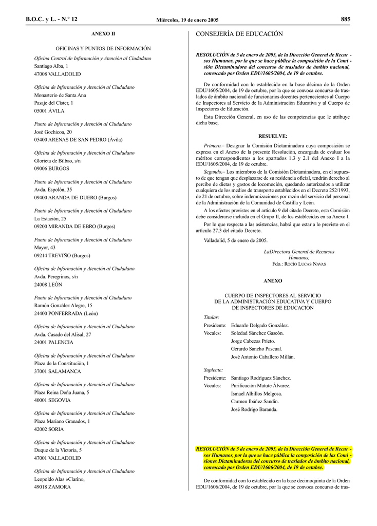 Boc Y L N º 12 5 Consejeria De Educac I O N