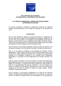 declaración de guayaquil en respaldo a la república del ecuador el