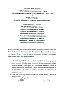 Accordo Comitato imprenditoriale Cuba Italia