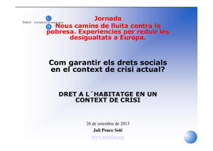 Com garantir els drets socials en el context de crisi actual? DRET