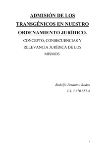 Admisión de los transgénicos en el Ordenamiento Jurídico Uruguayo