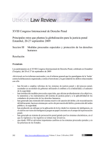 XVIII Congreso Internacional de Derecho Penal Principales retos