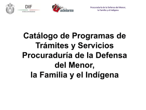 Catálogo de servicios de la Procuraduría de la Defensa del Menor