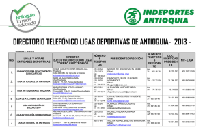 directorio telefónico ligas deportivas de antioquia- 2013