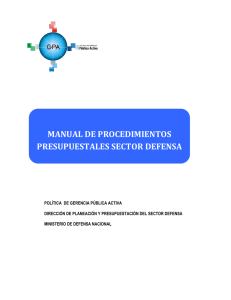 manual de procedimientos presupuestales sector defensa