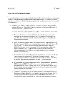 Instrucción AR 6020(a) PARTICIPACIÓN DE LOS PADRES La Junta