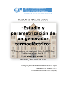 “Estudio y parametrización de un generador termoeléctrico”